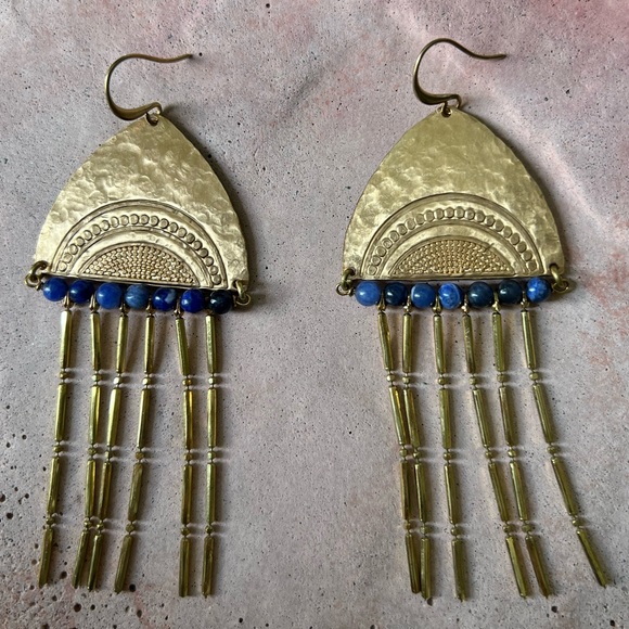 Handmade art deco fringe earrings - Picture 5 of 5